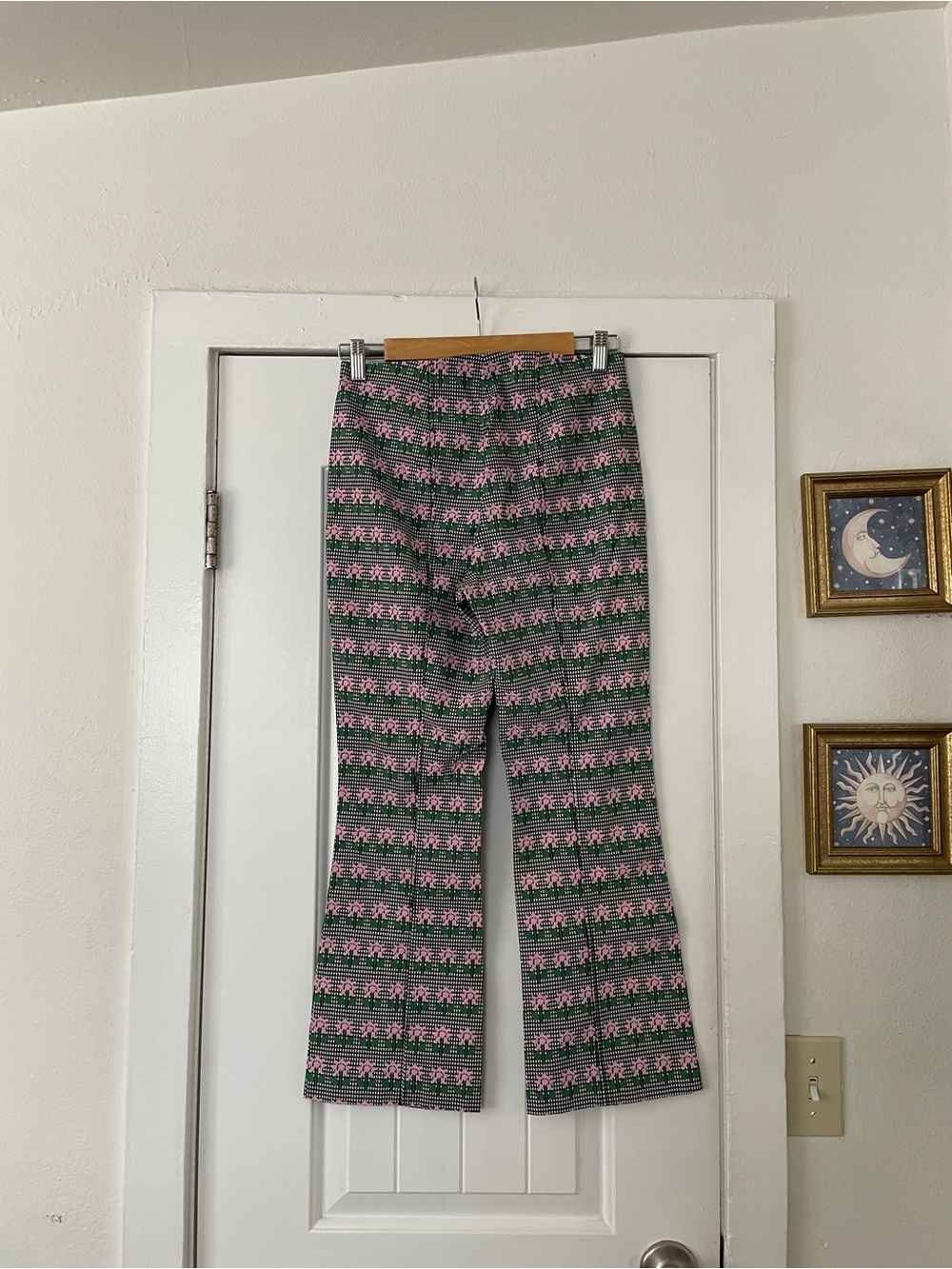 The Margot Kick-Flare Crop Pants by Maeve: Floral Houndstooth Edition Size XS - Picture 6 of 8